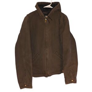 Carhartt Hooded coat jacket brown quilted lining Men’s XL workwear